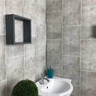 Panou de perete pentru baie de duș, gri din PVC, cu lățime de 250 mm
